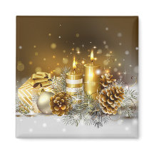 Bougies d'or Noël Élégant vacances