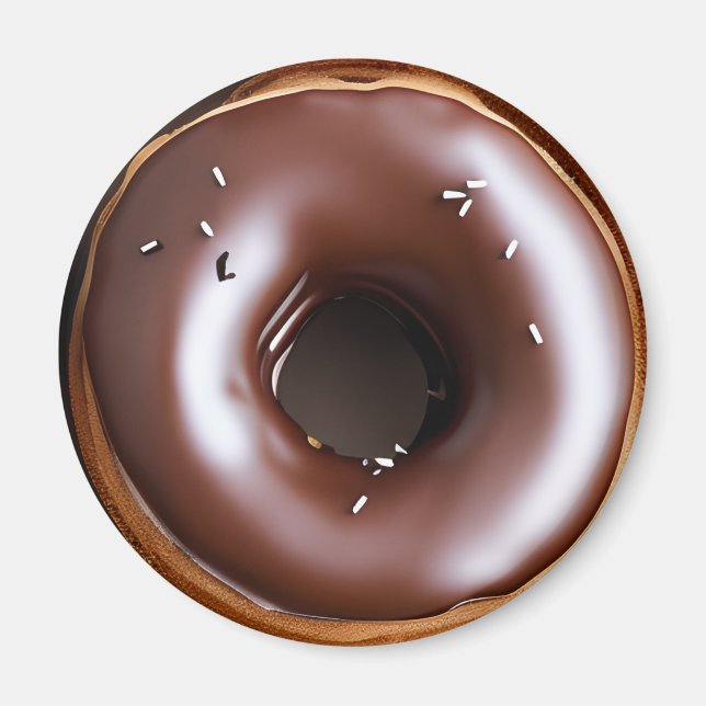 Aimant Bouillie avec glaçage au chocolat et arroses blanc (Devant)