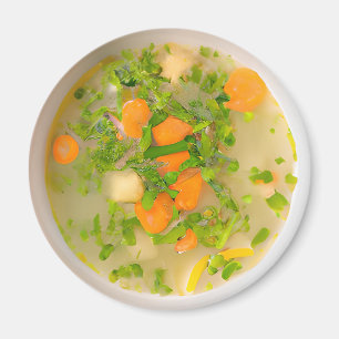 Aimant Bouillon de soupe de poulet et de légumes