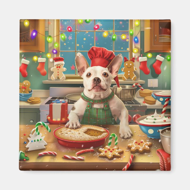 Aimant Boulangerie de Noël Bull Terrier (Devant)