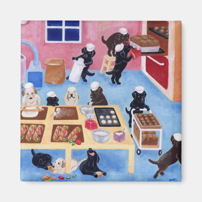 Aimant Boulangerie Labradors (Devant)