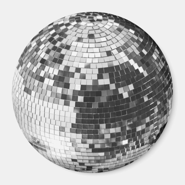 Aimant Boule de disco rétro brillant parties scintillant  (Devant)