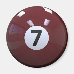 Aimant Boule de piscine de billard de no. 7 de rouge