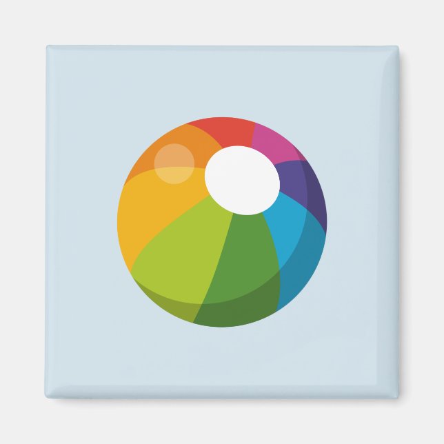 Aimant Boule de plage multicolore (Devant)