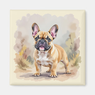 Aimant Bouledogue Français Fauve Brun Coloré Chien Mignon