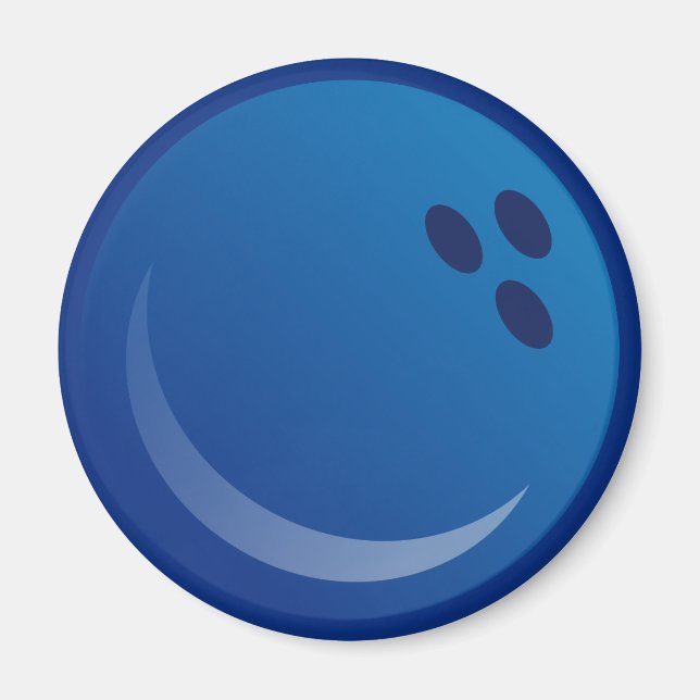 Aimant Boules de Bowling Bleu (Devant)