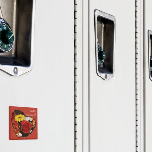 Aimant Bouquet Coeur Bord Déchiré
