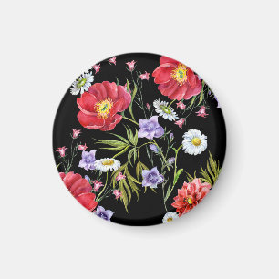 Aimant Bouquet de fleurs d'aquarelle : Motif sans couture