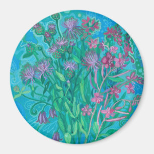 Aimant Bouquet de fleurs d'été fleur sauvage peinture flo