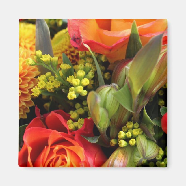 Aimant Bouquet orange (Devant)