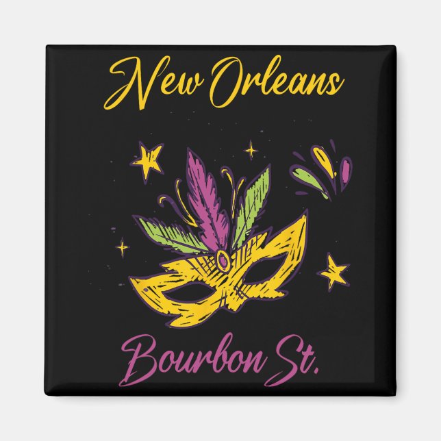 Aimant Bourbon Street French Quarter New Orleans Mardi Gr (Devant)