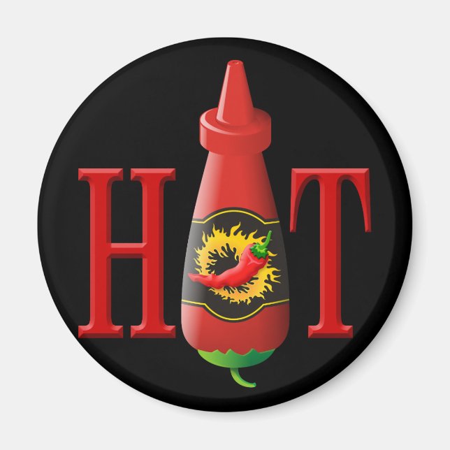 Aimant Bouteille de sauce chaude (Devant)