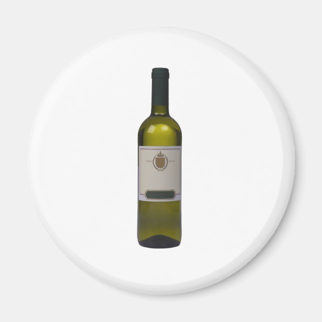 Aimant Bouteille de vin de qualité avec étiquette vierge (Devant)