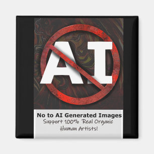 Aimant Bouton Ajouter Non à l'IA 'Art' Généré d'images