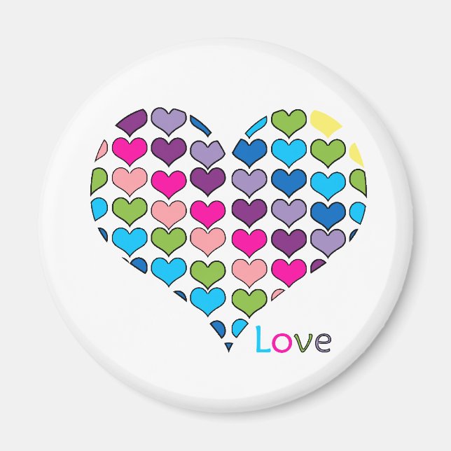Aimant bouton d'amour, valentine (Devant)