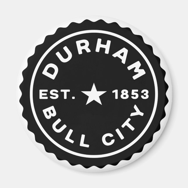 Aimant Bouton Date de Durham Bull City (Devant)