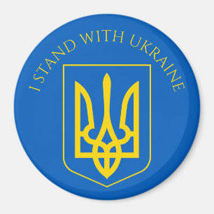 Aimant bouton emblème ukrainien