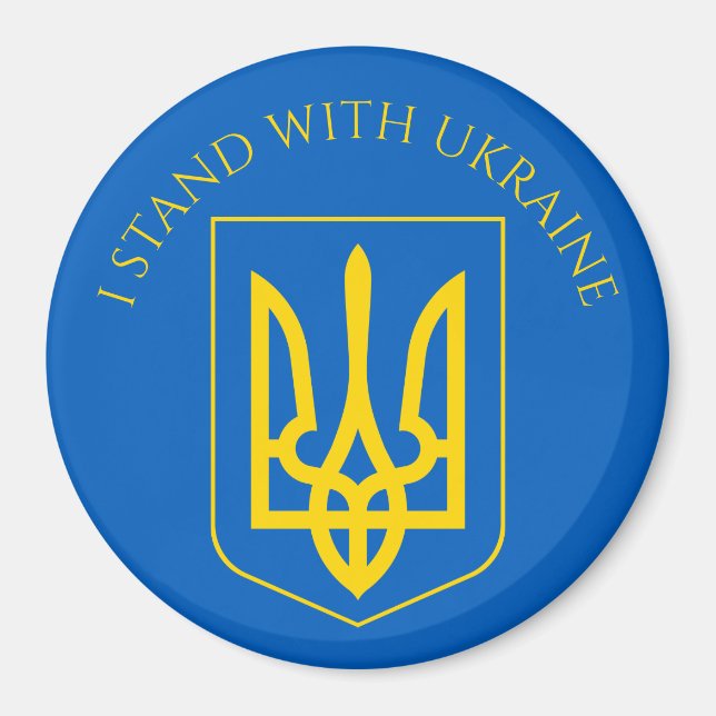Aimant bouton emblème ukrainien (Devant)