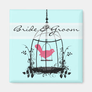Aimant Bouton Mariage de la mariée et de la chambre rose