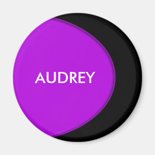 Aimant BOUTON OVAL - violet + votre texte et vos idées