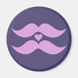 Aimant Bouton personnalisé de Moustaches roses