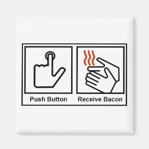 Aimant Bouton Push, Bacon de réception