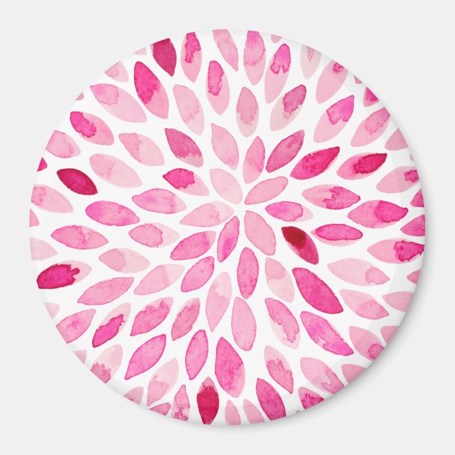 Aimant Boutons de brosse couleur aquarelle - palette rose (Devant)
