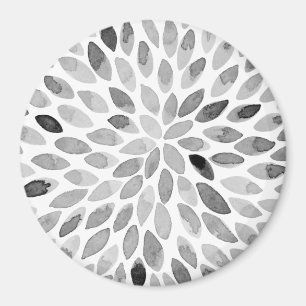 Aimant Boutons de brosse d'aquarelle - noir et blanc