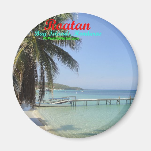 Aimant Boutons de Roatan, Îles de la Baie, Honduras (Devant)