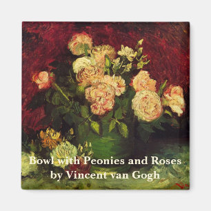 Aimant Bowl avec Peonies et Roses par Vincent van Gogh