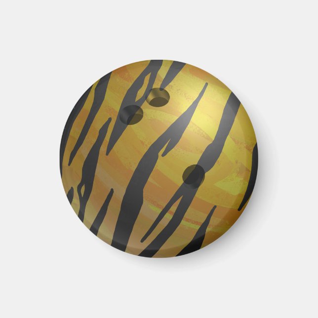 Aimant Bowling Ball Tiger Jaune (Devant)