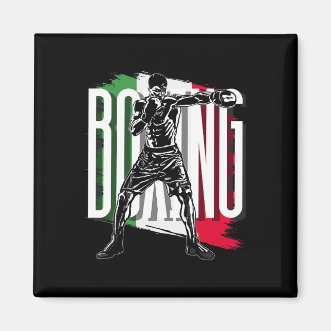 Aimant Boxe , Drapeau Mexicain  (Devant)
