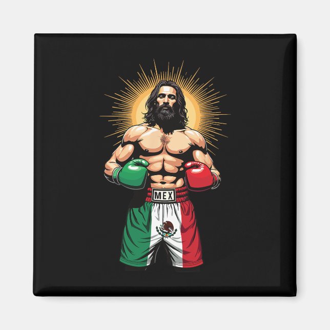 Aimant Boxe mexicaine - shorts de boxe Jésus Christ Mex (Devant)