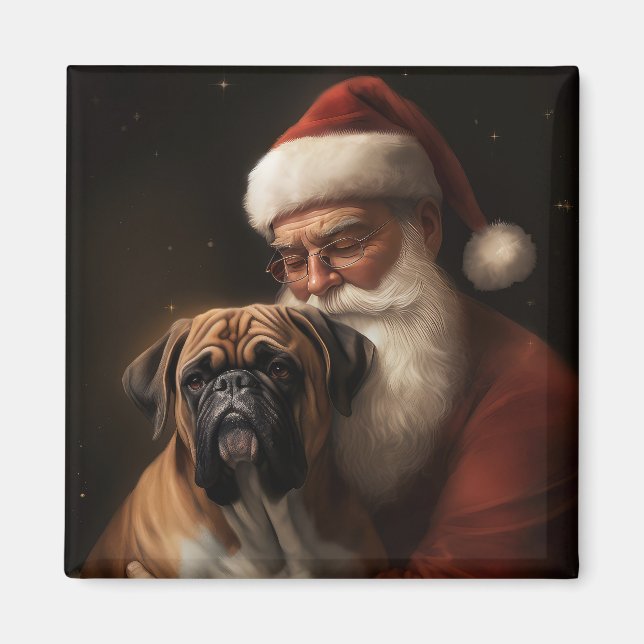 Aimant Boxer avec Noël Festif du Père Noël (Devant)