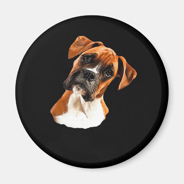 Aimant Boxer Une Belle Boxer Tête Tilt Classic T-Shirt (Devant)