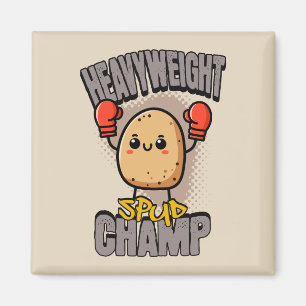 Aimant Boxeur de pomme de terre champion poids lourd Spud