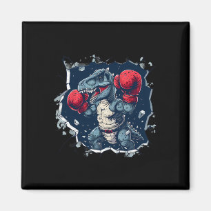 Aimant Boxeur Dinosaure Boxeur T-rex Kickboxing Dino Boxe