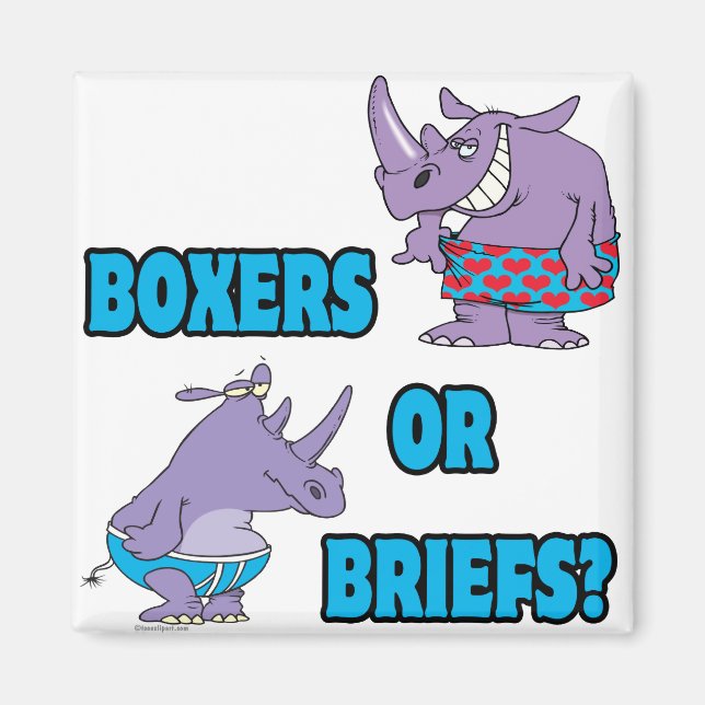 Aimant boxeur ou pot-de-vin drôles undies rhinos (Devant)