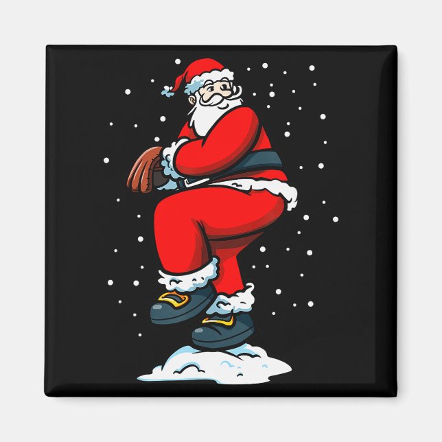 Aimant Boys Men Xmas Tcher Santa Claus Christmas Baseball (Devant)