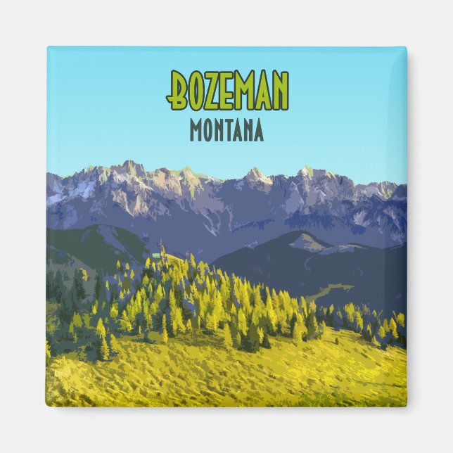 Aimant Bozeman Montana Montana Vintage (Devant)