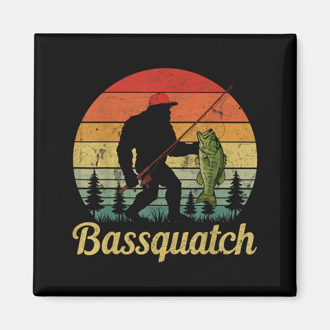 Aimant Bquatch B Fishing Humor Bigfoot Ufo Sasquatch  (Devant)