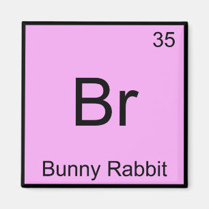 Aimant Br - Lapin drôle Symbole d'élément de chimie T