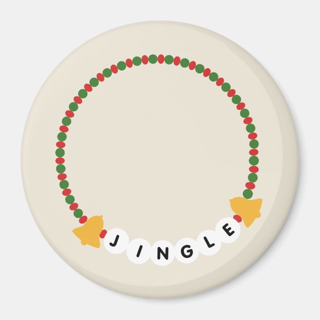 Aimant Bracelet d'amitié Jingle Bells Noël (Devant)