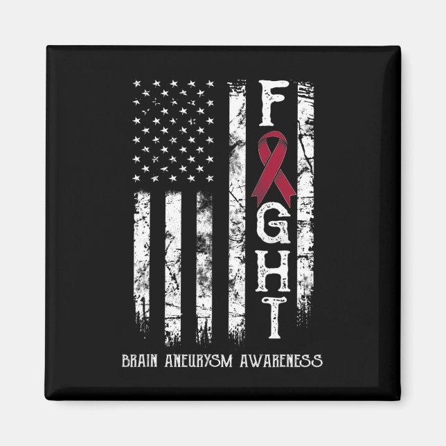 Aimant Brain Aneurysm Warrior Us Flag  (Devant)