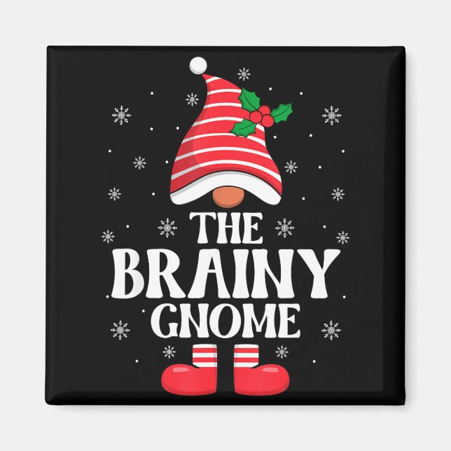 Aimant Brainy Gnome Christmas Family Matching Group Funny (Devant)