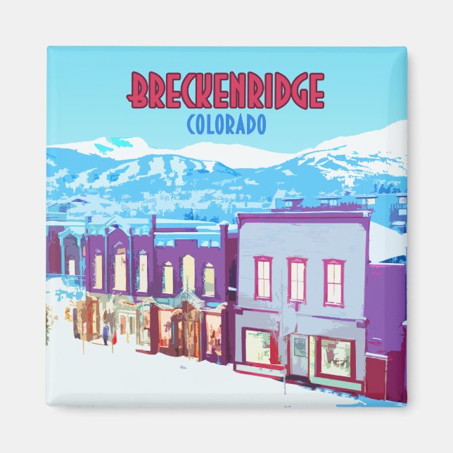 Aimant Breckenridge Colorado Downtown Mountains (Devant)
