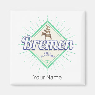 Aimant Bremen City Allemagne Retro Town Musiciens Vintage
