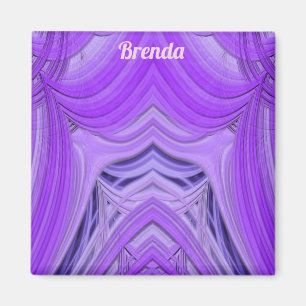 Aimant BRENDA ~ 3D Fractage Design violet bleu