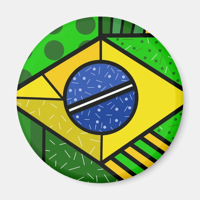 Aimant Brésil Brazil brazilian flag (Devant)