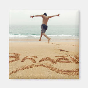 Aimant BRÉSIL. Un homme barechest en maillot de bain